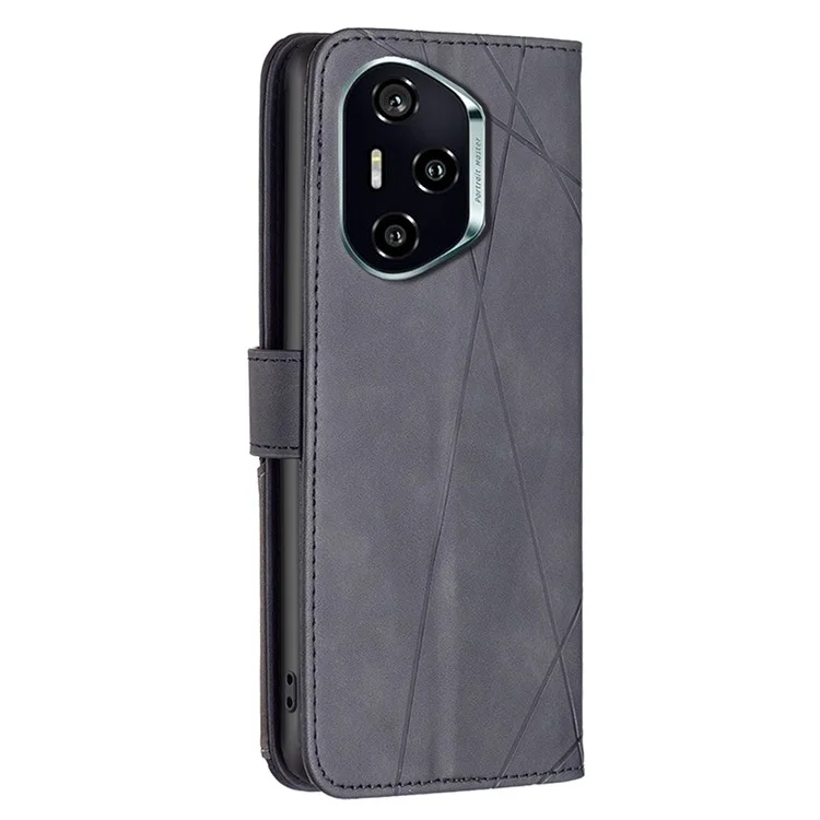 BINFEN COLOR BF05 Lederhülle mit Geldbörse und Ständer für Honor 300 Pro / 300 Ultra - Schwarz