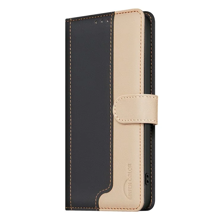 BINFEN COLOR BF33 für Honor 300 Pro / 300 Ultra Lederhülle mit farbiger Patchwork-Optik und RFID-Blocker - Schwarz
