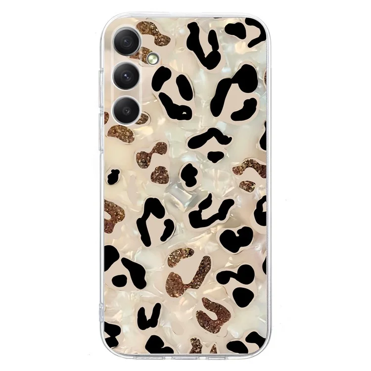 Coque pour Samsung Galaxy A56 5G avec motif imprimé, antichoc, en TPU souple - Imprimé léopard