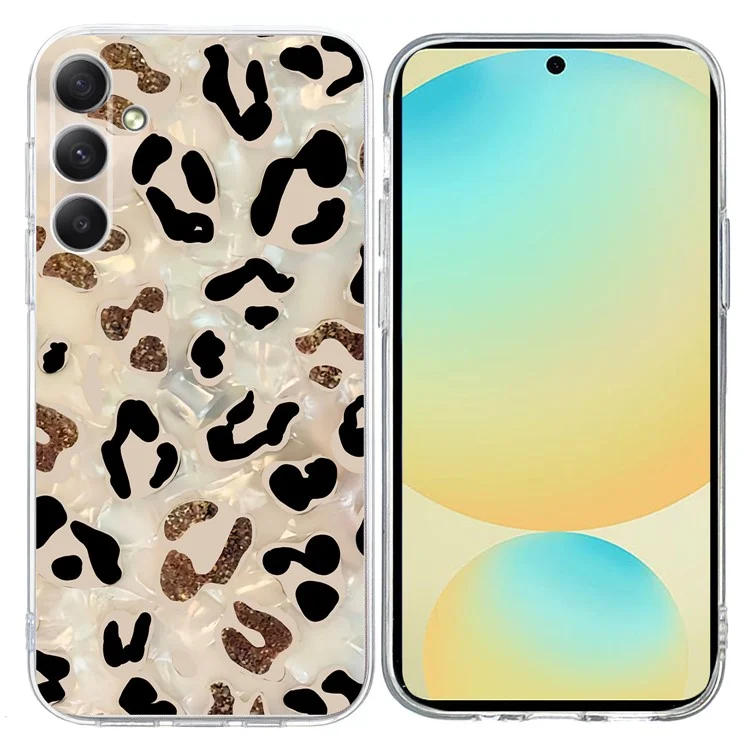 Coque pour Samsung Galaxy A56 5G avec motif imprimé, antichoc, en TPU souple - Imprimé léopard