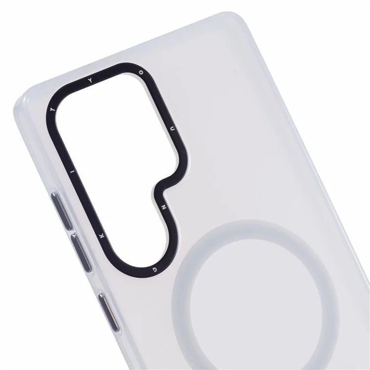 YOUNGKIT Custodia opaca per Samsung Galaxy S25 Ultra compatibile con MagSafe, in PET TPU antiurto - Bianco