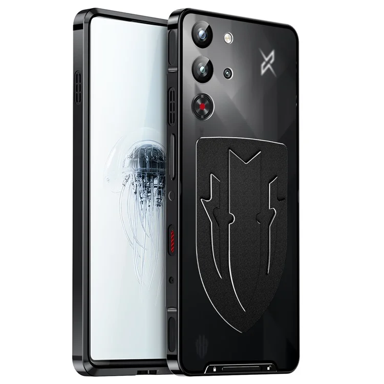 Für ZTE nubia Red Magic 10 Pro 5G / 10 Pro+ 5G Hülle Wärmeableitung Metallrahmen PC Handyhülle - Schwarz