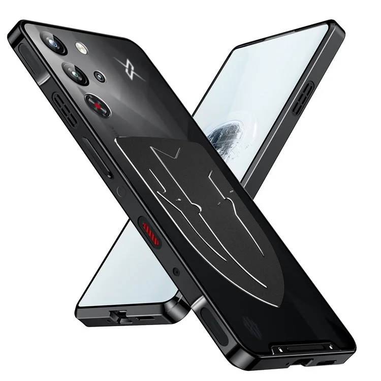 Für ZTE nubia Red Magic 10 Pro 5G / 10 Pro+ 5G Hülle Wärmeableitung Metallrahmen PC Handyhülle - Schwarz