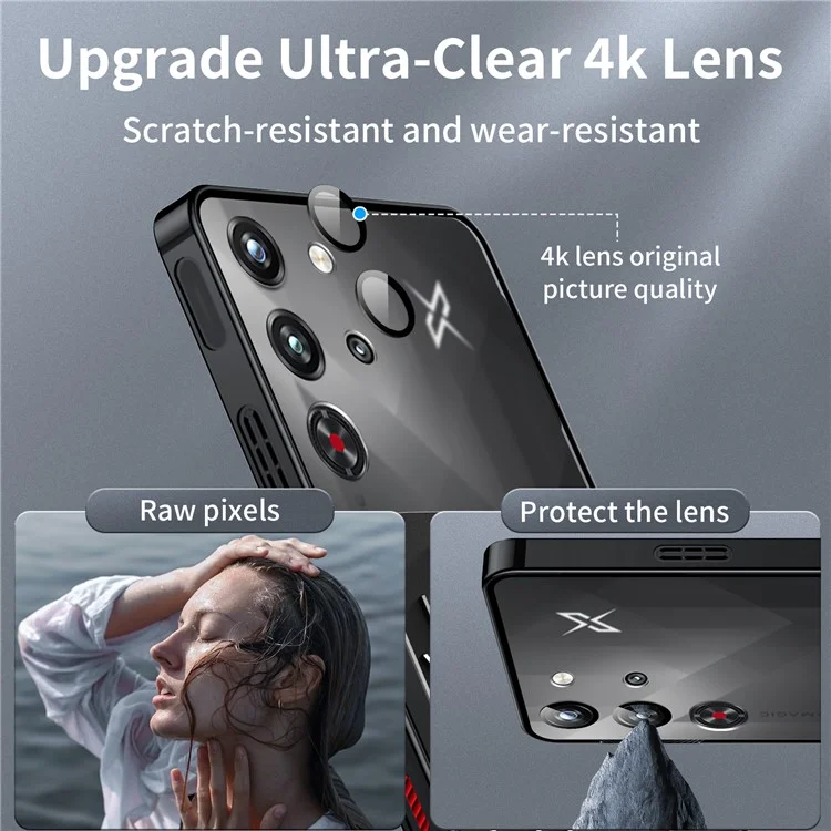 Für ZTE nubia Red Magic 10 Pro 5G / 10 Pro+ 5G Hülle Wärmeableitung Metallrahmen PC Handyhülle - Schwarz