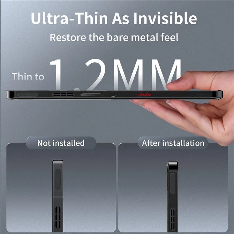 Für ZTE nubia Red Magic 10 Pro 5G / 10 Pro+ 5G Hülle Wärmeableitung Metallrahmen PC Handyhülle - Schwarz