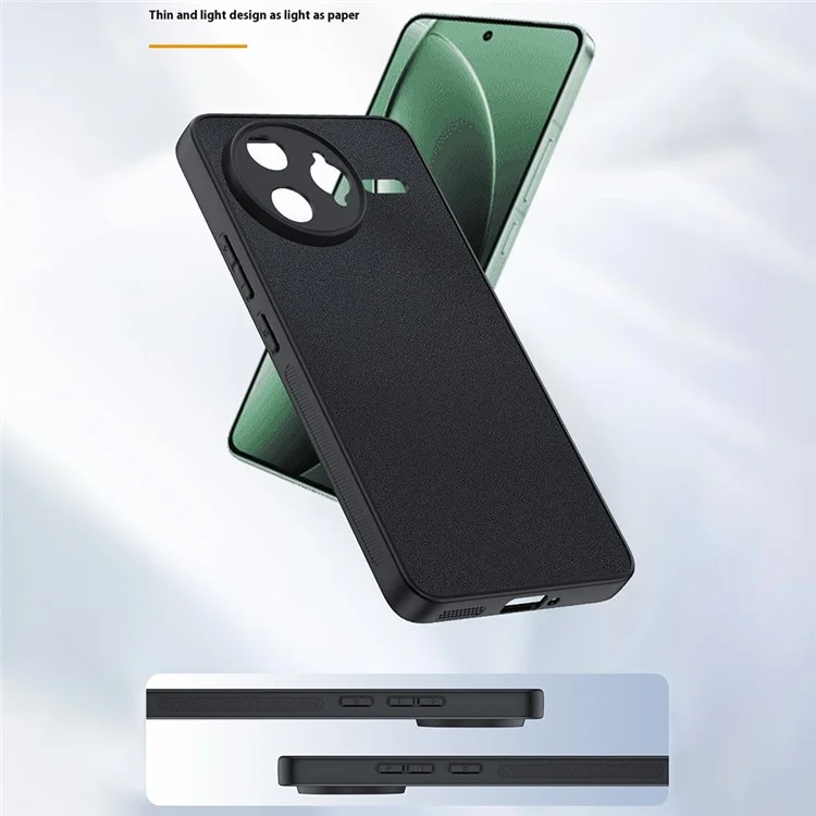 Coque pour Xiaomi Redmi K80 Pro 5G en cuir PU avec revêtement PC+TPU anti-chute - Noir