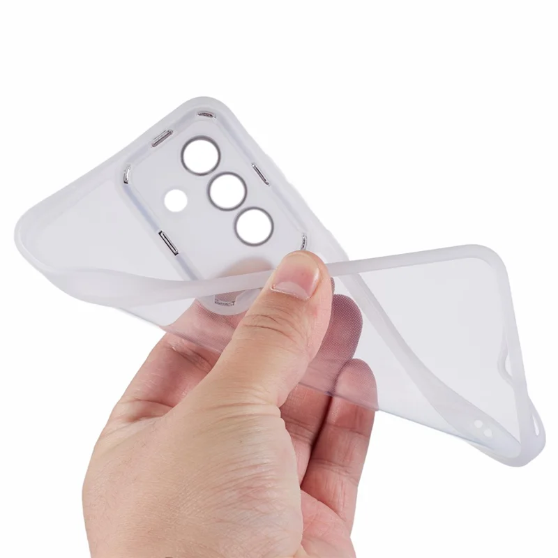 For Samsung Galaxy A26 5G Case Electroplated Camera Frame TPU Phone Cover - Transparent White