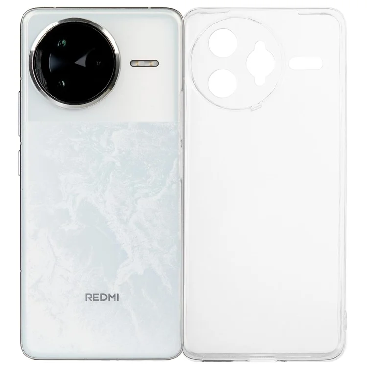 Für Xiaomi Redmi K80 Pro 5G transparente Handyhülle, wasserresistente TPU-Rückseite