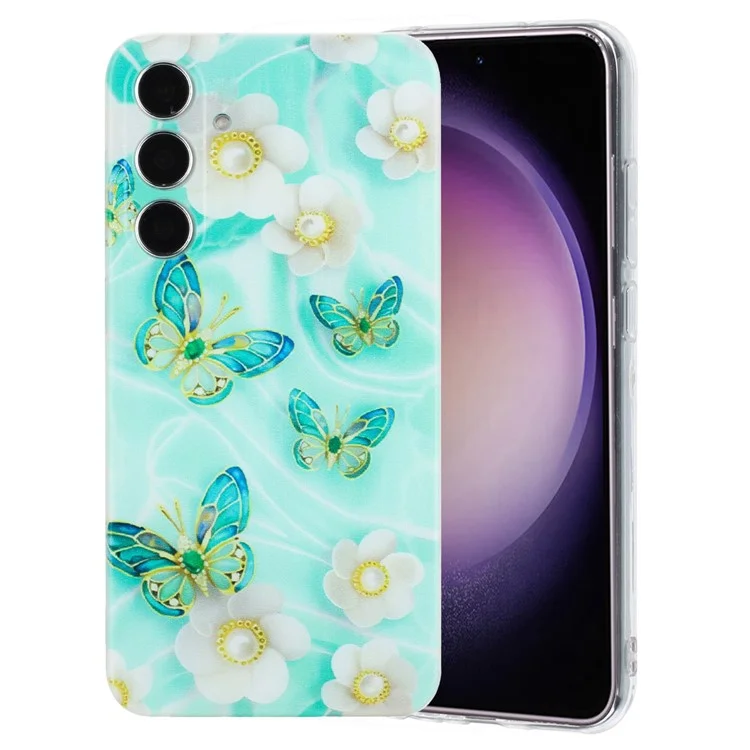 Coque pour Samsung Galaxy A56 5G en TPU souple avec impression de motif - Papillon Fleur