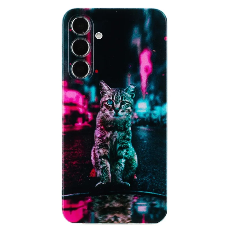 For Samsung Galaxy A56 5G Case Soft TPU Phone Back Cover Pattern Printing - Traffic Light Cat