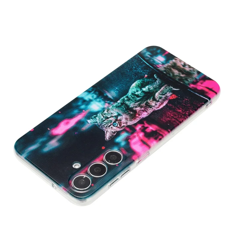 For Samsung Galaxy A56 5G Case Soft TPU Phone Back Cover Pattern Printing - Traffic Light Cat