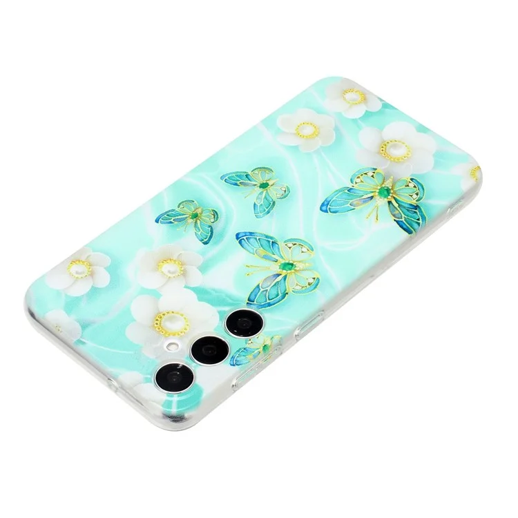 Custodia per Samsung Galaxy A36 5G, cover posteriore in TPU morbido con stampa a motivi - Farfalla e fiore