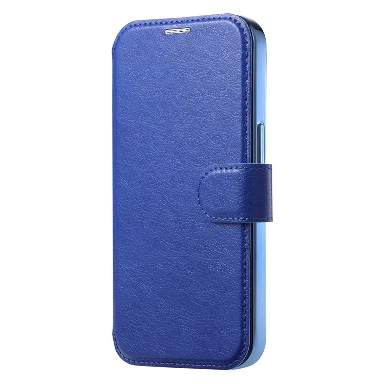 Für iPhone 15 Plus Hülle kompatibel mit MagSafe abnehmbarer Lederhülle mit Linsenfilm - Blau
