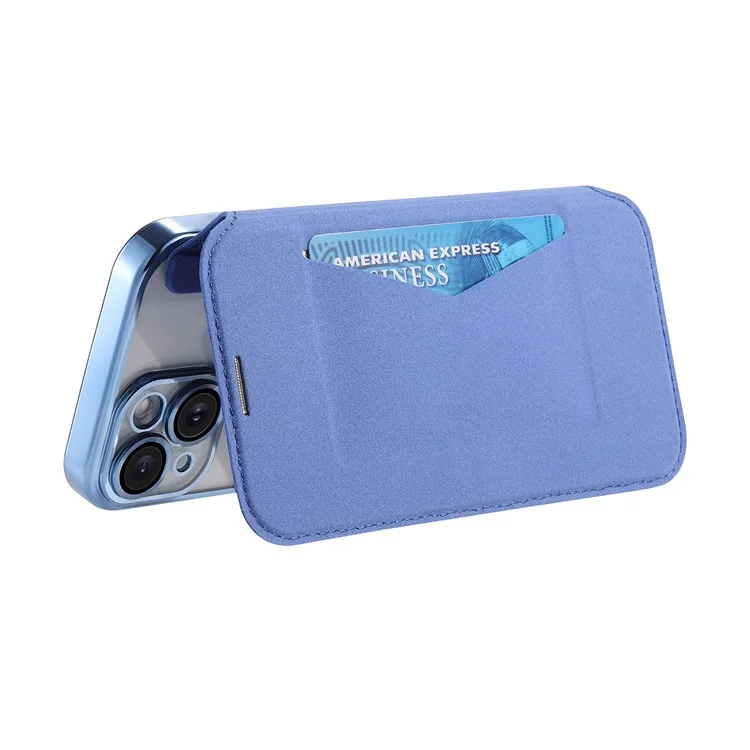 Funda para iPhone 15 Pro Max compatible con MagSafe, cubierta de teléfono de piel desmontable con película para lente - Azul