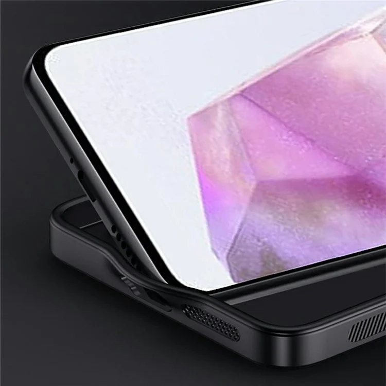 Capa para Samsung Galaxy A56 5G, textura de madeira, revestida em couro sintético PU e PC TPU - Preta