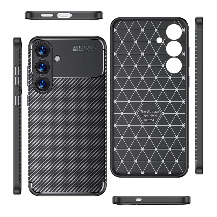 Für Samsung Galaxy S25+ Hülle Kohlefaser-Textur TPU Telefonabdeckung Wärmeableitung