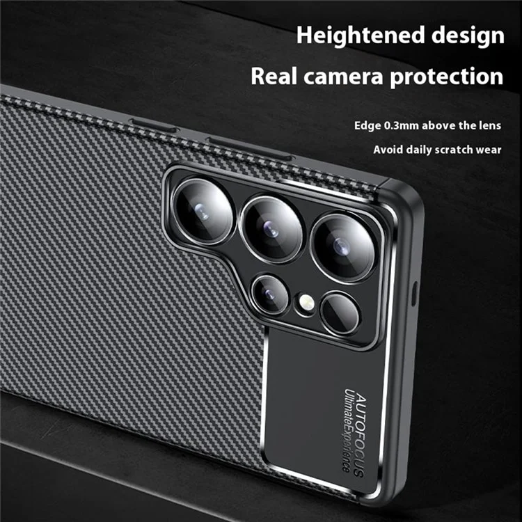 Für Samsung Galaxy S25 Ultra Hülle Carbon Fiber Textur TPU Handyhülle Wärmeableitung