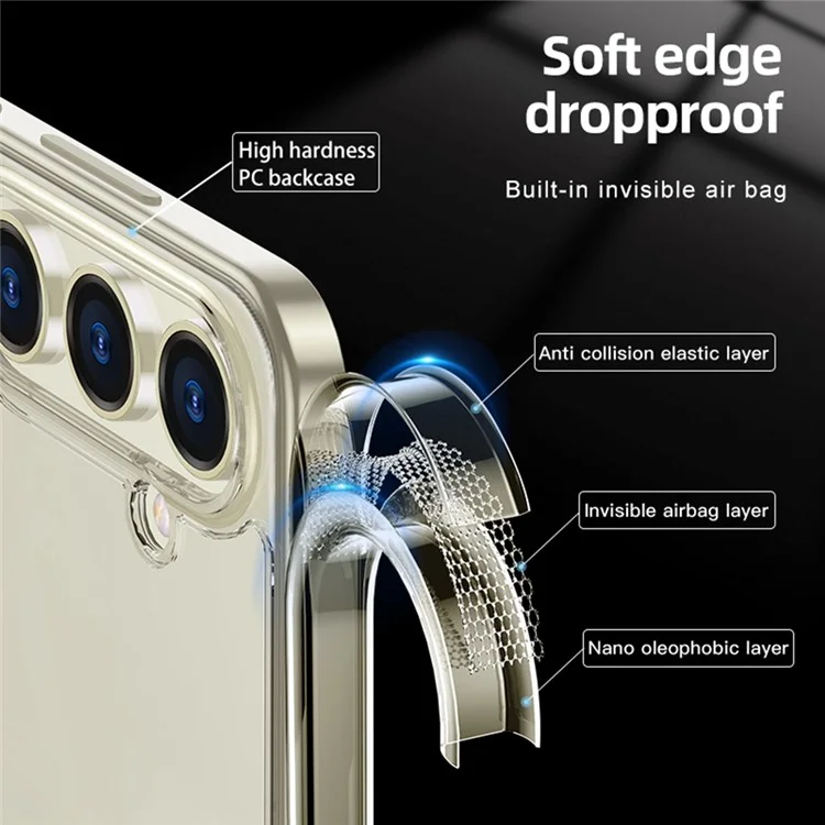 Оптовая закупка чехла для Samsung Galaxy S25+ совместимого с MagSafe, устойчивого к царапинам, из поликарбоната и термопластичного полиуретана - черный