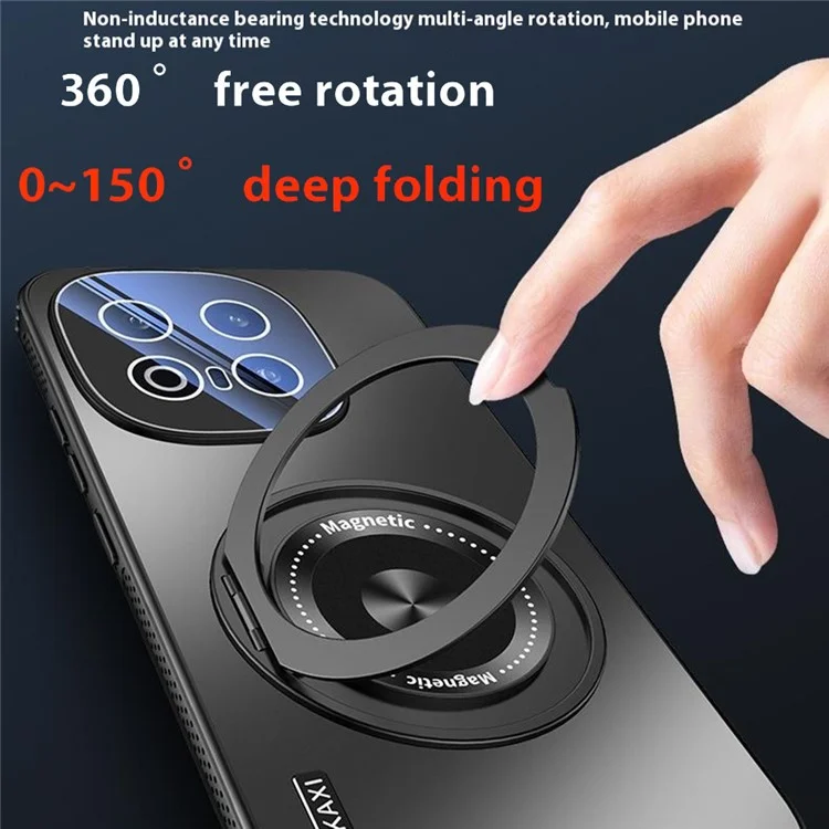 Coque pour vivo iQOO 13 5G compatible avec MagSafe, support de maintien en position, dissipation de la chaleur en TPU PC - Noir