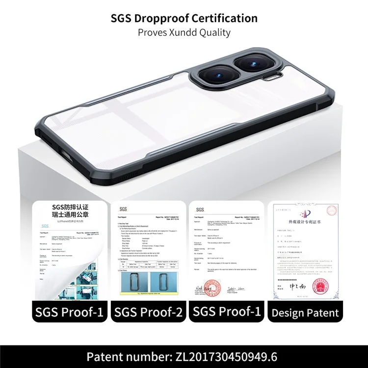 Funda XUNDD para vivo iQOO Neo10 5G a prueba de caídas TPU + cubierta de teléfono de acrílico transparente