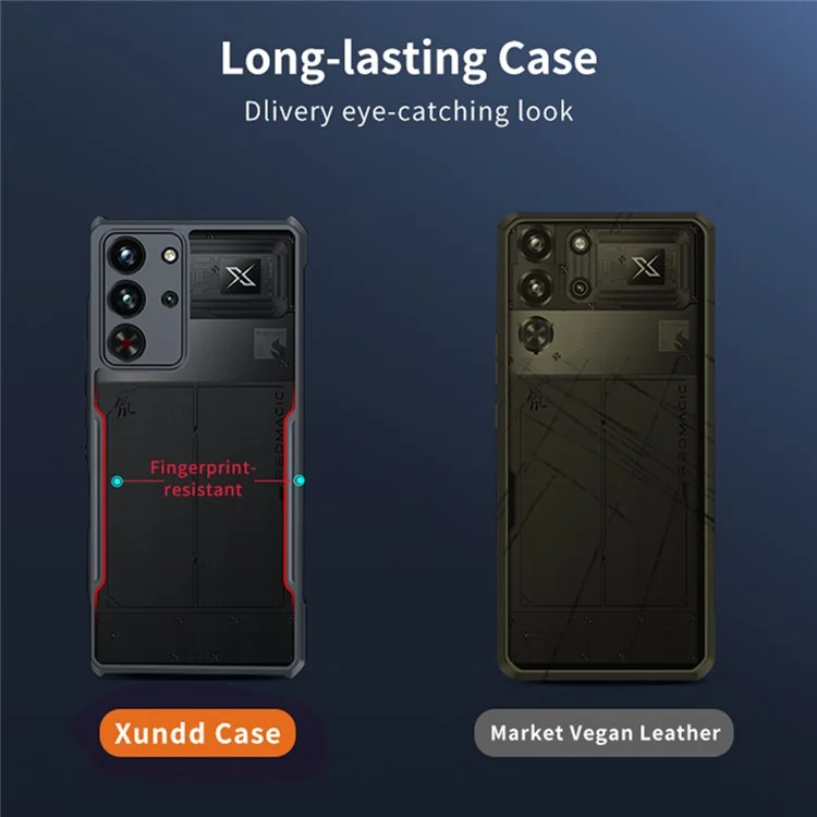 Funda para ZTE nubia Red Magic 10 Pro 5G de XUNDD, a prueba de golpes, de TPU + cubierta trasera de teléfono transparente de acrílico.