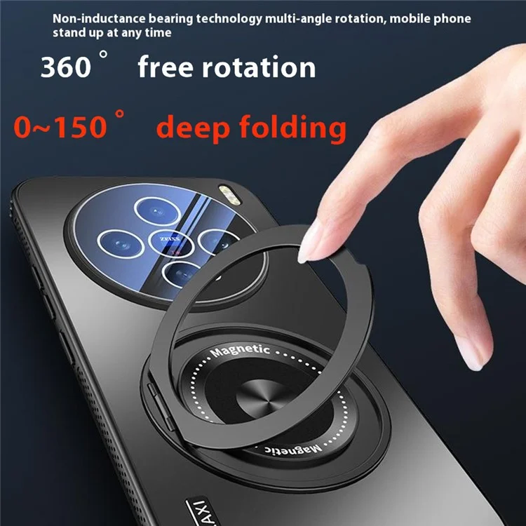 Coque compatible avec vivo X200 Pro mini 5G avec support MagSafe, dissipation de chaleur en TPU PC - Noir