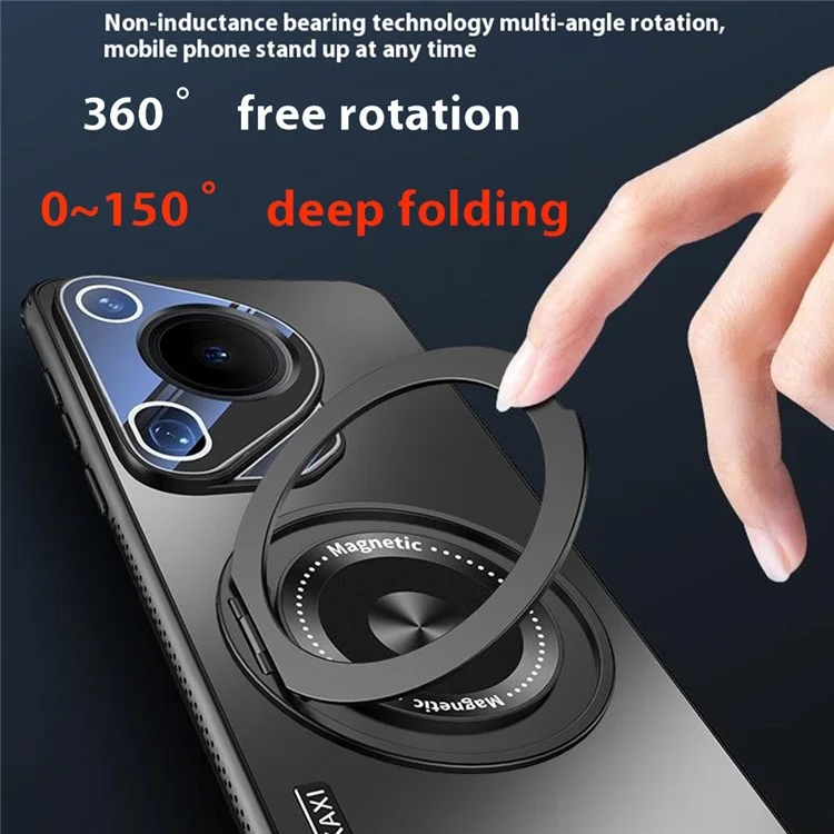 Coque Huawei Pura 70 Ultra compatible avec MagSafe, avec support, en TPU et PC avec dissipation de chaleur - Noir