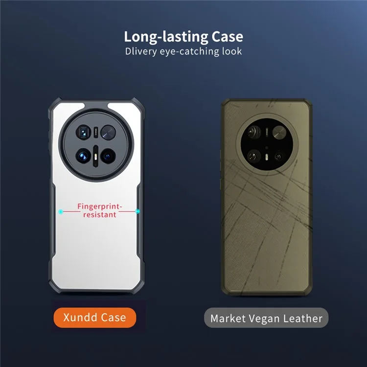 XUNDD Funda para Huawei Mate 70, a prueba de golpes, de TPU y con tapa trasera de acrílico transparente