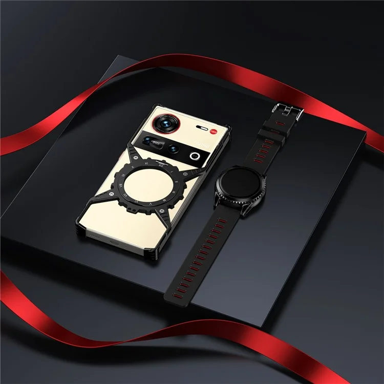 Für ZTE nubia Z70 Ultra Hülle Magnetischer Ständer Aluminiumlegierung+PC Stoßfänger Handyhülle Wärmeableitung
