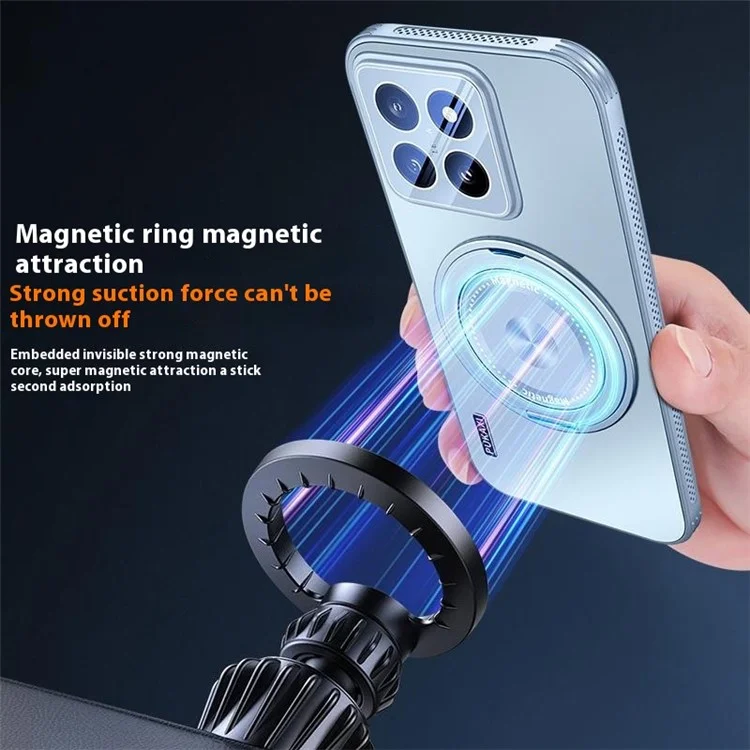 Étui pour Xiaomi 14 Pro Compatible avec MagSafe, Support Béquille, TPU PC Dissipation Thermique Coque de Téléphone - Gris