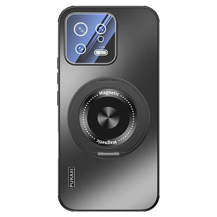 Étui pour Xiaomi 13 compatible avec MagSafe, support intégré, dissipation de chaleur en TPU et PC - Noir