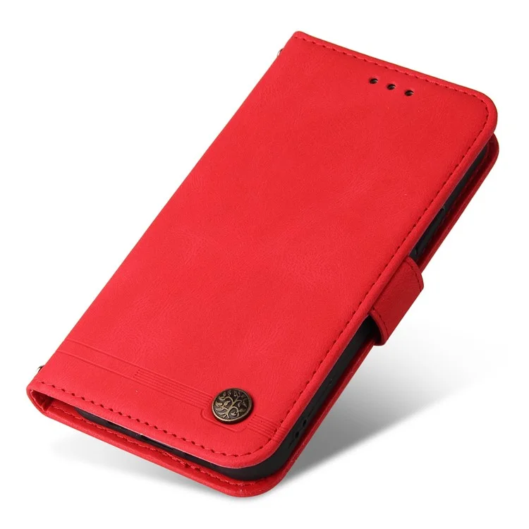 For vivo Y77 5G / Y77e 5G / Y77e (t1) 5G / iQOO Z6 Lite 5G Leather Wallet Cases Skin Touch Phone Cover Stand with Strap - Red
