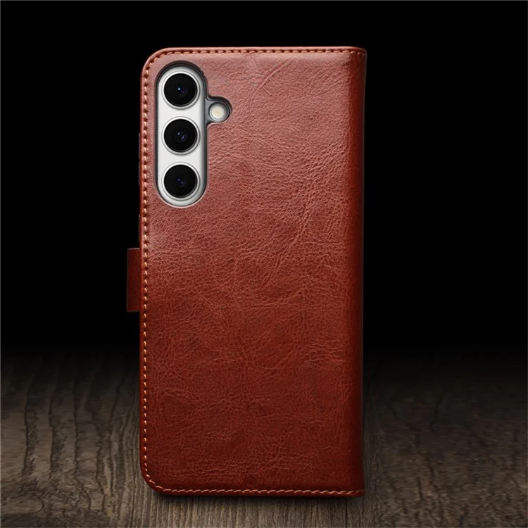 Compre em grande quantidade QIALINO Capa para Samsung Galaxy A36 5G com suporte para cartão, em couro genuíno de vaca, com suporte para celular - Marrom