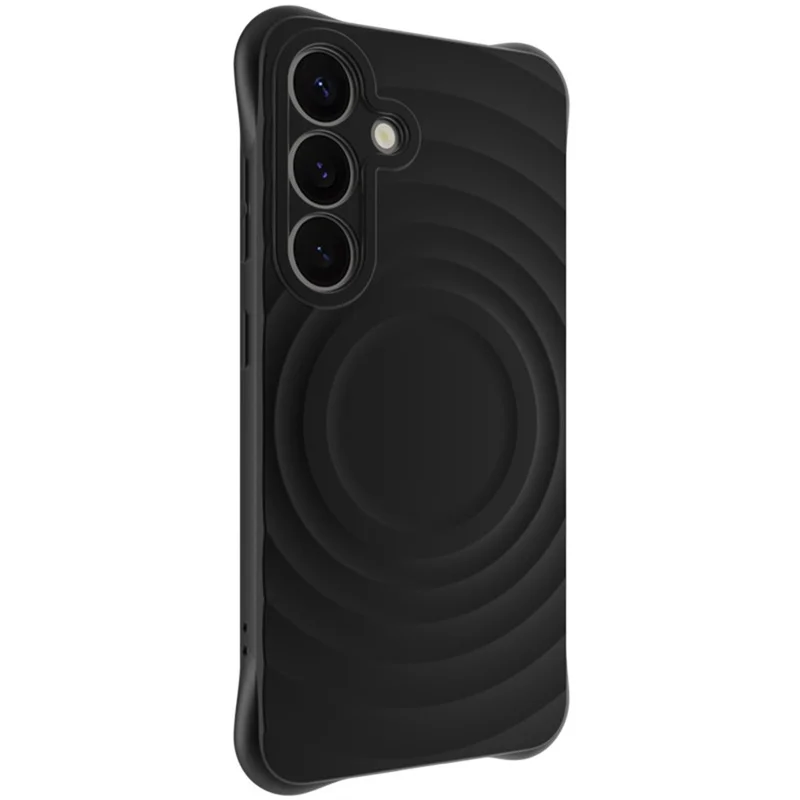 IMAK UC-6 Series for Samsung Galaxy S25 Case Water Drop Texture Anti-Skid Matte TPU Cover - Matte Black