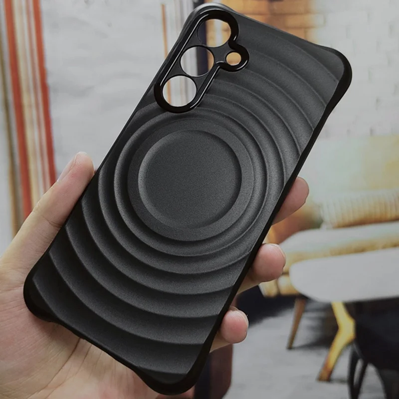 IMAK UC-6 Series for Samsung Galaxy S25 Case Water Drop Texture Anti-Skid Matte TPU Cover - Matte Black