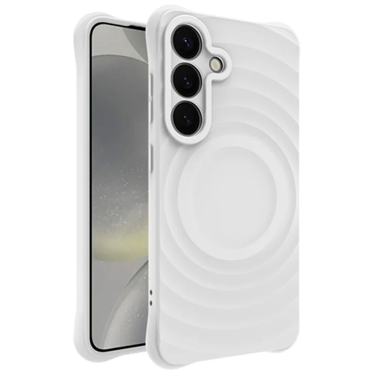 Capa IMAK UC-6 Series para Samsung Galaxy S25+ com textura de gota d'água, antiderrapante, em TPU fosco - Branco fosco