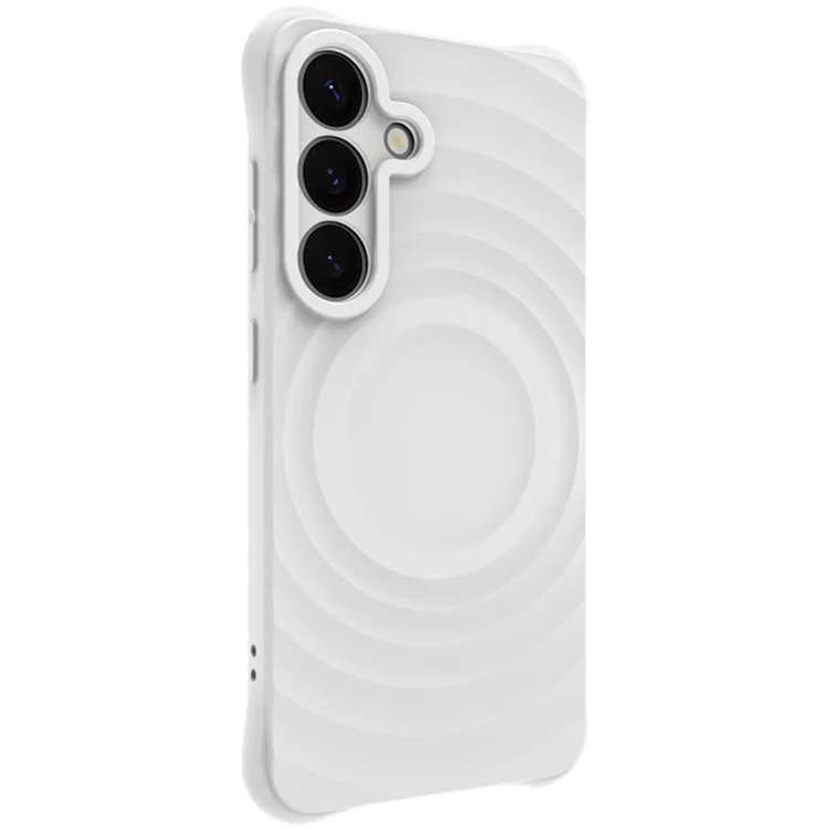 Capa IMAK UC-6 Series para Samsung Galaxy S25+ com textura de gota d'água, antiderrapante, em TPU fosco - Branco fosco