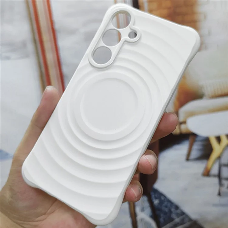 Capa IMAK UC-6 Series para Samsung Galaxy S25+ com textura de gota d'água, antiderrapante, em TPU fosco - Branco fosco