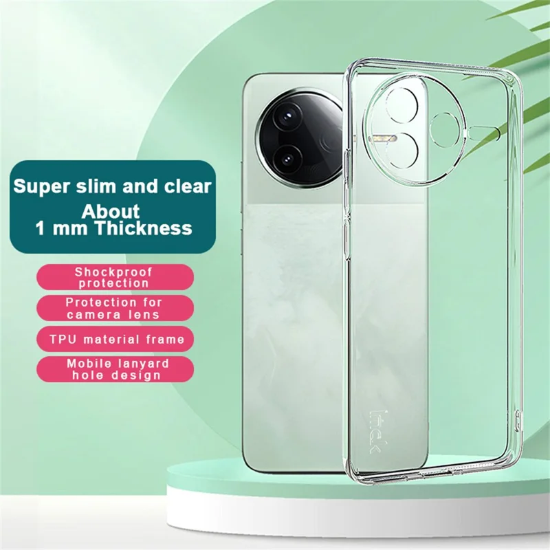 Funda de teléfono de la serie IMAK UX-5 para Xiaomi Redmi K80 5G, carcasa trasera delgada y transparente de TPU a prueba de golpes.