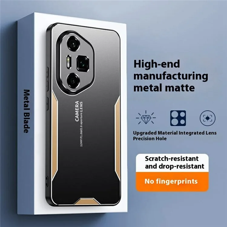 For Honor 300 Ultra Phone Case Aluminium Alloy TPU PC Back Cover - Gold