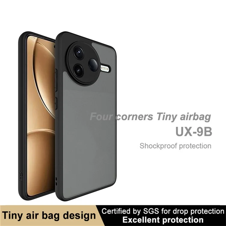 Étui IMAK UX-9B pour Xiaomi Redmi K80 5G, housse de téléphone en PC+TPU mate avec un petit airbag.