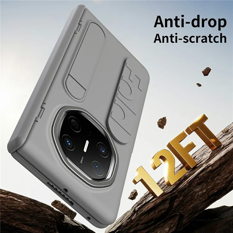 Custodia per Huawei Mate X6 con supporto, cinturino da polso, cover in PC e pellicola in vetro temperato - Grigio