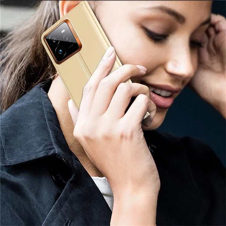 Для Realme GT 7 Pro 5G Чехол из искусственной кожи с держателем для карт, подставкой и магнитным замком - Золотой