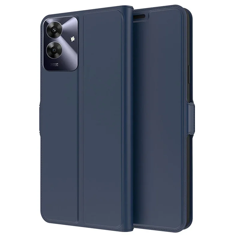 For Realme Note 60 Case Shockproof TPU Inner Shell Leather Phone Cover Card Slot - Blue