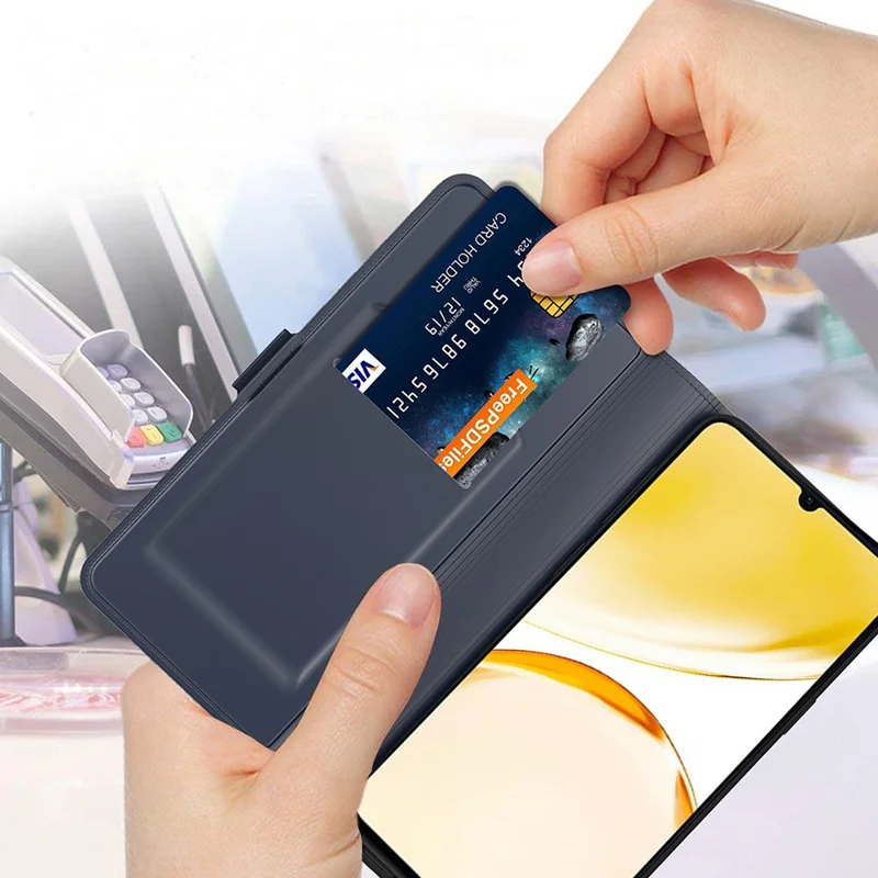 For Realme Note 60 Case Shockproof TPU Inner Shell Leather Phone Cover Card Slot - Blue