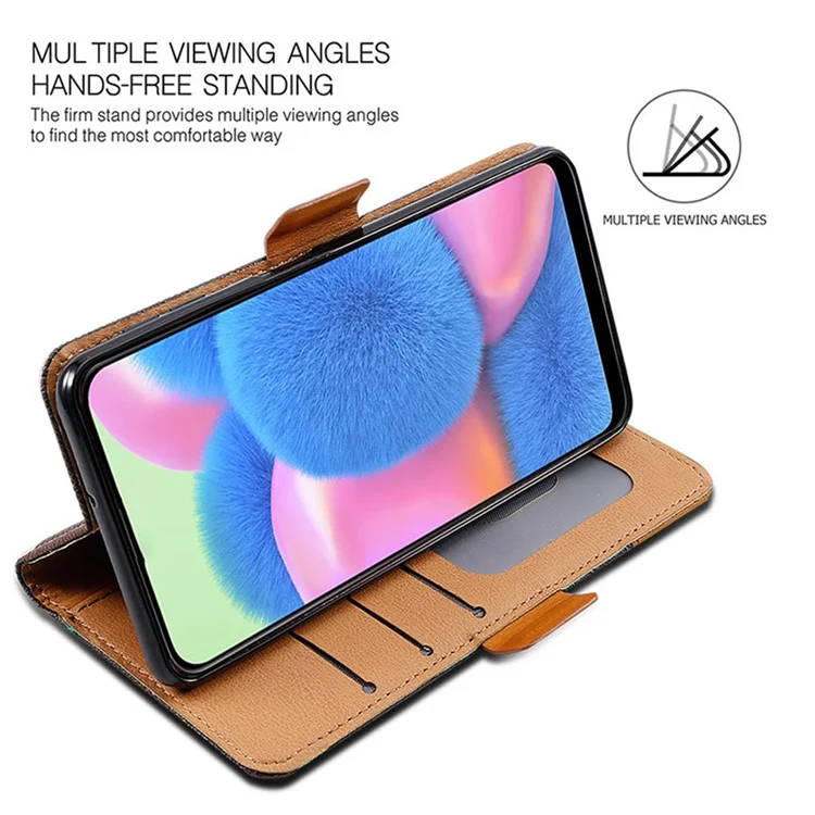 For ZTE Blade A35 Case Color Splicing PU Leather Wallet Phone Cover - Brown