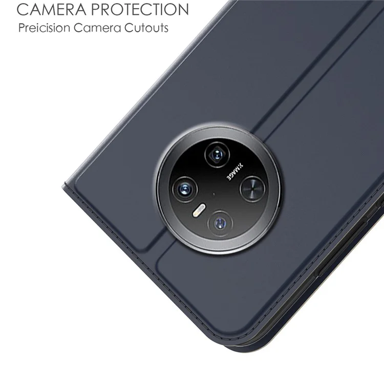 Für Huawei Mate 70 Hülle Leder Telefon Cover mit Kartenfach Ständer Magnetverschluss - Blau