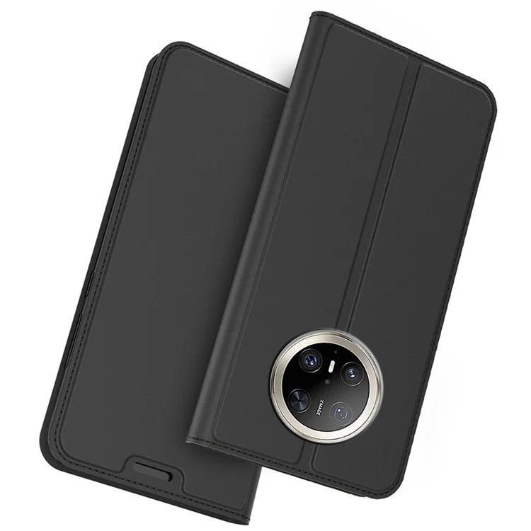 Funda para Huawei Mate 70 Pro / 70 Pro+ de piel sintética con soporte para tarjetas, cierre magnético - Negro