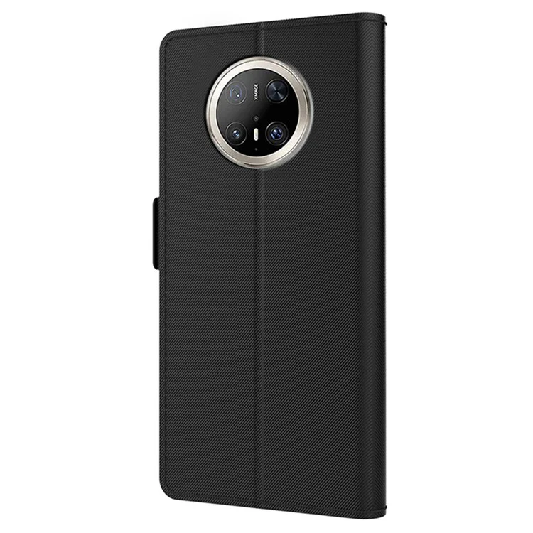 Funda para Huawei Mate 70 Pro / 70 Pro+ Soporte de cuero PU Cubierta de teléfono Tarjetero Espejo - Negro