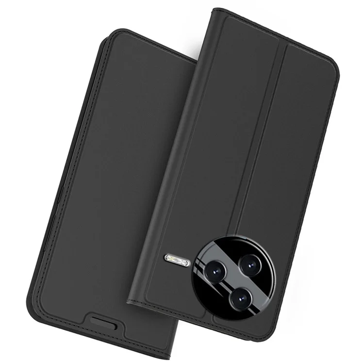 Custodia in pelle PU per Xiaomi Redmi K80 Pro 5G con porta carte, supporto e chiusura magnetica - Nero